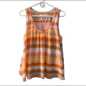 Anthropologie Meadow Rue Multi-Colored Merlon Split Back Tank Top Size Large